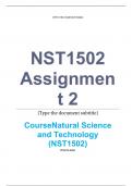 Exam &lpar;elaborations&rpar; &bull;&Tab;Course &bull;&Tab;Natural Science and Technology &lpar;NST1502&rpar; &bull;&Tab;Institution &bull;&Tab;University Of South Africa &lpar;Unisa&rpar; &bull;&Tab;Book &bull;&Tab;Natural Sciences and Technology for Grade 6 NST1502 Assignment 2 &lpar;COMPLETE ANSWERS&rpar; 2024 - DUE 18 June 2024 &semi; 100&percnt; TRUSTED 