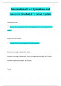 International Law Questions and  Answers Graded A&plus; &vert; latest Update