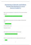 Introduction to Maternity and Pediatric  Nursing Final Questions & Correct  Answers&sol; Graded A&plus;