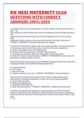 RN HESI MATERNITY EXAM QUESTIONS WITH CORRECT ANSWERS 100&percnt; 2024