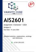 AIS2601 Assignment 3 &lpar;DETAILED ANSWERS&rpar; Semester 1 2024 - DISTINCTION GUARANTEED