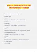 CDASA I EXAM QUESTIONS AND ANSWERS 100&percnt; CORRECT
