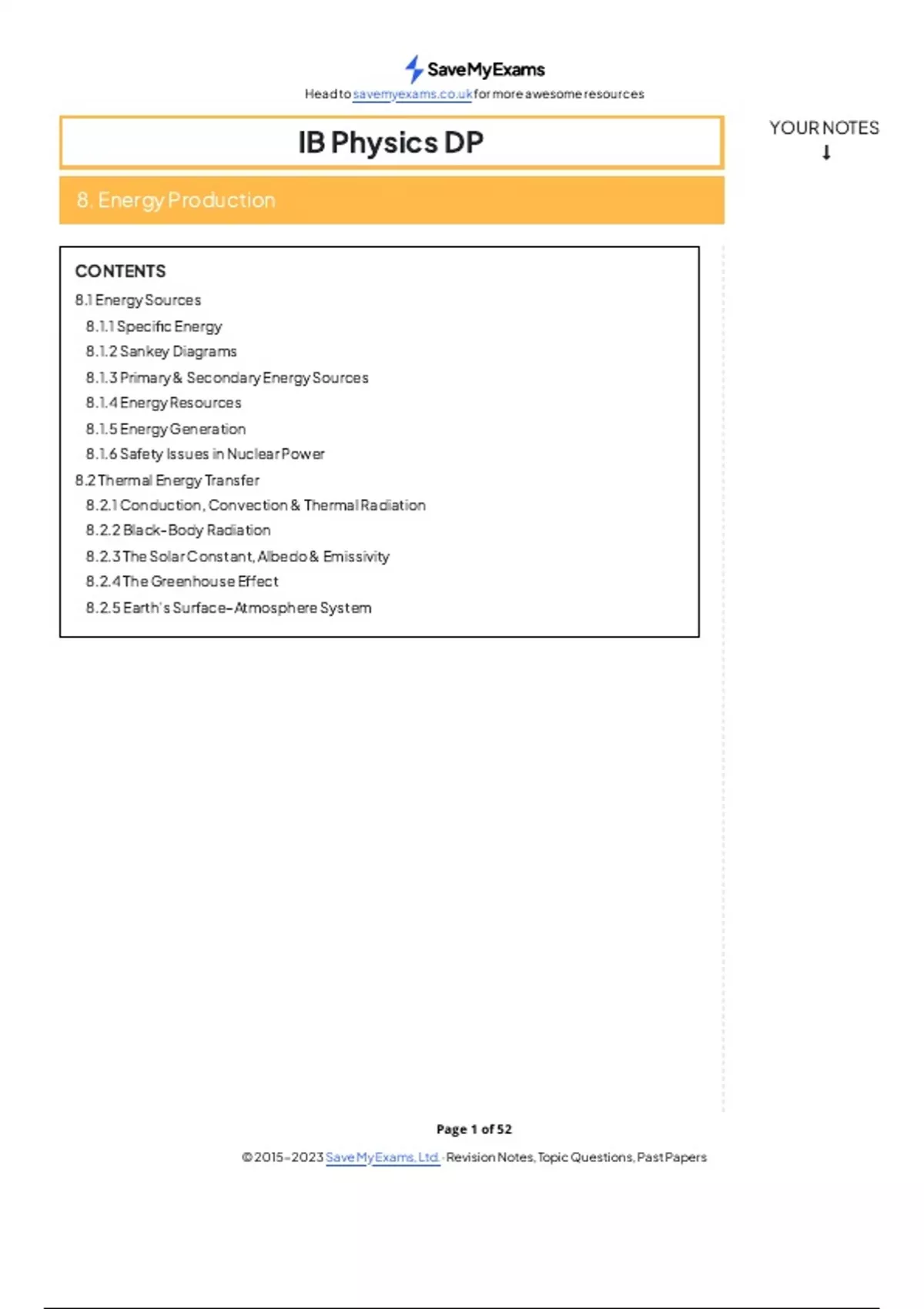 SME Physics topic 8 Notes with complete solution - Aqa - Stuvia US