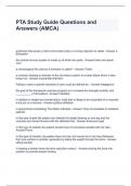 PTA Study Guide Questions and Answers &lpar;AMCA&rpar;