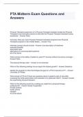 PTA Midterm Exam Questions and Answers