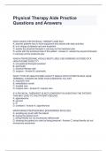Physical Therapy Aide Practice Questions and Answers