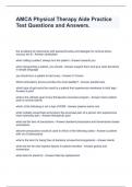 AMCA Physical Therapy Aide Practice Test Questions and Answers
