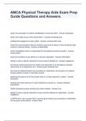 AMCA Physical Therapy Aide Exam Prep Guide Questions and Answers