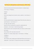 Turf Exam 2 Questions and Answers 100&percnt; Pass