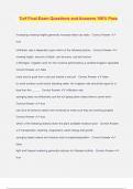 Turf Final Exam Questions and Answers 100&percnt; Pass