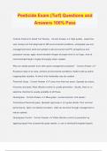 Pesticide Exam &lpar;Turf&rpar; Questions and Answers 100&percnt; Pass