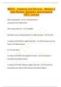 MRSO - Implants and Devices - Module 5 Test Review &vert;Question and Answers&vert; 100&percnt; Correct