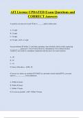 AFI License UPDATED Exam Questions and  CORRECT Answers