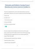 Maternity and Pediatric Nursing Exam 1 Questions & Correct Answers&sol; Graded A&plus;