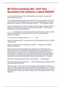 NC Post-Licensing 302 - Unit Test Questions and answers &vert; Latest 2024&sol;25