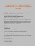 Praxis Biology Content Knowledge 5236 Exam Questions And Answers &lpar;Updated And Verified&rpar;
