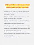 GA Property & casualty Insurance Exam Questions and Answers 100&percnt; Pass
