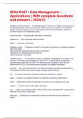 WGU D427 &bull; Data Management &ndash; Applications &vert; With complete Questions and answers &vert; 2024&sol;25