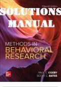 Methods in Behavioral Research 15th Edition by Paul Cozby and Scott&lowbar;SOLUTIONS MANUAL