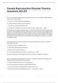 Female Reproductive Disorder Practice Questions NCLEX Complete Actual Answers 100&percnt; Verified Graded A&plus;&period;