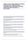 NURSE COACH EXAM &lpar;NURSE COACHING CORE VALUES&comma; COMPETENCIES&comma; THEORIES&comma; AND COACHING PROCESS&rpar; QUESTIONS WITH GRADED A&plus; SOLUTIONS&period;&period;&period;&period;