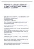 PROFESSIONAL ROLE ANCC CRASH COURSE EXAM QUESTIONS WITH ALL CORRECT ANSWERS&excl;&excl;
