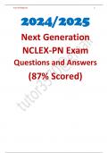 2024&sol;2025 Next Generation NCLEX-PN Exam Questions and Answers &lpar;87&percnt; Scored&rpar; 