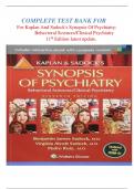     COMPLETE TEST BANK FOR For Kaplan And Sadock's Synopsis Of Psychiatry&colon; Behavioral Sciences&sol;Clinical Psychiatry 11th Edition latest update&period;