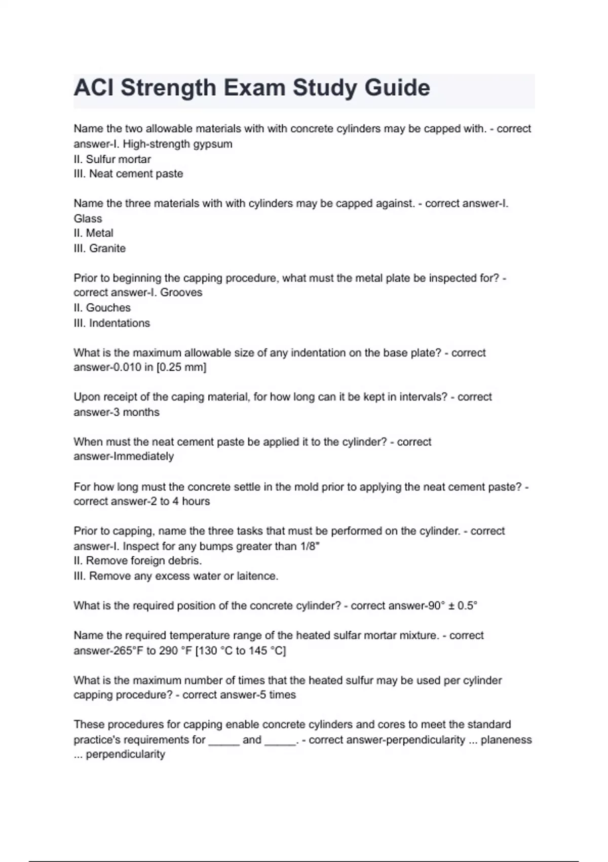 ACI Strength Exam Study Guide 2025/2026 ACTUAL EXAM Complete Detailed ...
