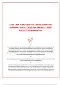 C207 TASK 1 DATA DRIVEN DECISION MAKING SUMMARY 100&percnt; CORRECTLY VERIFIED LATEST UPDATE 2024 GRADE A&plus;&period;