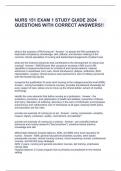 NURS 151 EXAM 1 STUDY GUIDE 2024 QUESTIONS WITH CORRECT ANSWERS&excl;&excl;