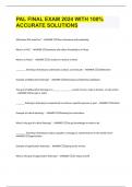 PAL FINAL EXAM 2024 WITH 100&percnt; ACCURATE SOLUTIONS