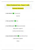 Client Centered Care  Exam 3 with Correct Answers