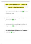 Client Centered Care Final Exam With Correct Answers 2024&sol;2025