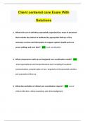 Client centered care Exam With Solutions