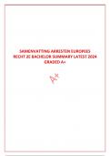 SAMENVATTING ARRESTEN EUROPEES RECHT 2E BACHELOR SUMMARY LATEST 2024 GRADED A&plus;