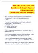 MSC ORT Final Exam Test  Questions & Expert Revised  Correct Answers  &vert; Updated & Already Passed &excl;&excl;
