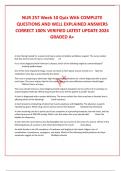 NUR 257 Week 10 Quiz With COMPLETE QUESTIONS AND WELL EXPLAINED ANSWERS CORRECT 100&percnt; VERIFIED LATEST UPDATE 2024 GRADED A&plus;