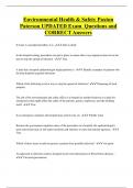 Environmental Health & Safety Paxton  Paterson UPDATED Exam Questions and  CORRECT Answers