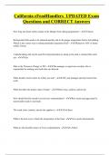 California eFoodHandlers UPDATED Exam  Questions and CORRECT Answers