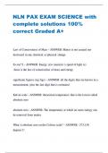 NLN PAX EXAM SCIENCE with  complete solutions 100&percnt;  correct Graded A&plus;