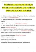 Package Deal &ast;&ast;NC EMT STATE ACTUAL EXAM COMPLETE QUESTIONS AND VERIFIED ANSWERS 2024-2025&period; A&plus; GRADE&period;