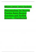 NR293 &lpar;2023&sol; 2024 Update&rpar; Pharmacology for Nursing  Practice Exam Review&vert;  Questions and Verified  Answers - Chamberlain