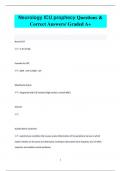Neurology ICU prophecy Questions &  Correct Answers&sol; Graded A&plus;