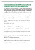 NSG 526 Clinical Modalities Exam 1 with  complete Questions and ANSWERS