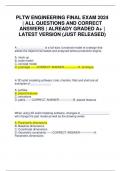 PLTW ENGINEERING FINAL EXAM 2024 &vert; ALL QUESTIONS AND CORRECT ANSWERS &vert; ALREADY GRADED A&plus; &vert; LATEST VERSION &lpar;JUST RELEASED&rpar;