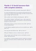 Florida 2-15 Social Insurance Quiz with complete solutions &vert;Latest 2024&sol;2025