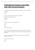PCCN Review Cardiac exam 2023  with 100&percnt; correct answers