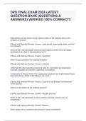 DPD FINAL EXAM 2024 LATEST QUESTION BANK &lpar;QUESTIONS & ANSWERS&rpar; VERIFIED 100&percnt; CORRECT&excl;&excl;