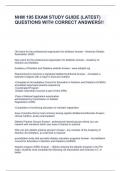 NHM 195 EXAM STUDY GUIDE &lpar;the University of Alabama&rpar; LATEST QUESTIONS WITH CORRECT ANSWERS&excl;&excl;